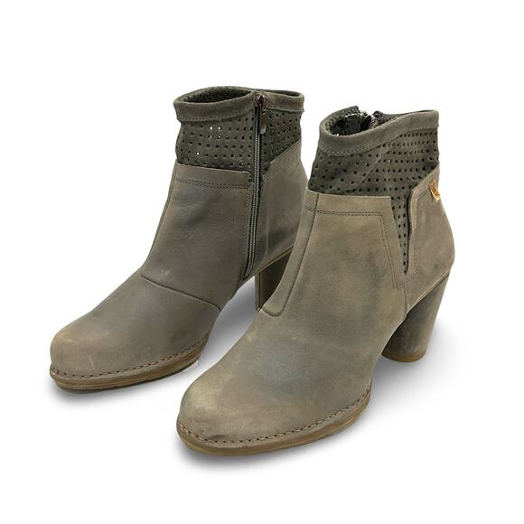 El Naturalista Womens Colibri Ankle Boots Size 40 US 9 Gray Distressed Leather - Picture 3 of 10